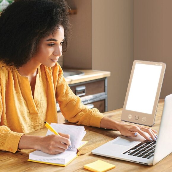 Verilux HappyLight Luxe Touch Light Therapy Makeup Desk Lamp - White - Picture 12 of 16
